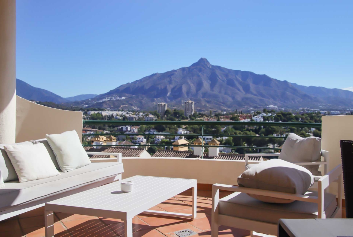 Mountain and sea views from apartment Señorio de Aloha