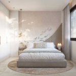 Stylish bedroom in Nubay Manilva apartment with modern decor