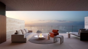 Terrace at Nubay Manilva with ocean views