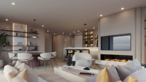 Modern and luxurious living room interior at Altezza Suites Estepona.