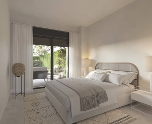 Elegant bedroom with terrace access at Casares Bay new development, Casares