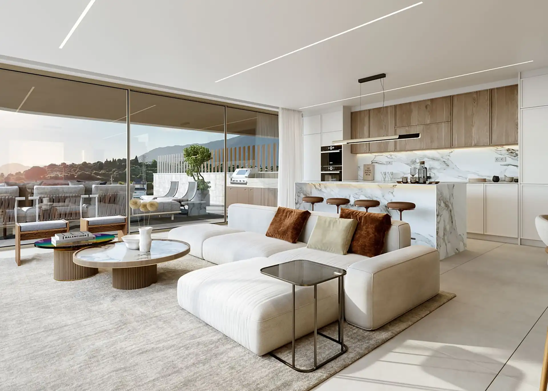 Beyond Homes Estepona building entrance with landscaping