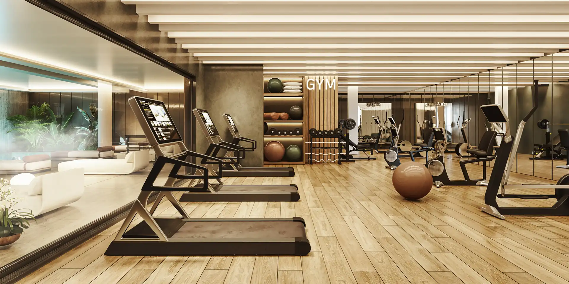 Modern fitness center with professional equipment