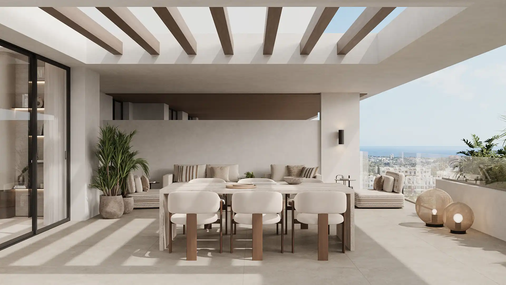 Almina Residences Modern Terrace with Panoramic City and Sea Views