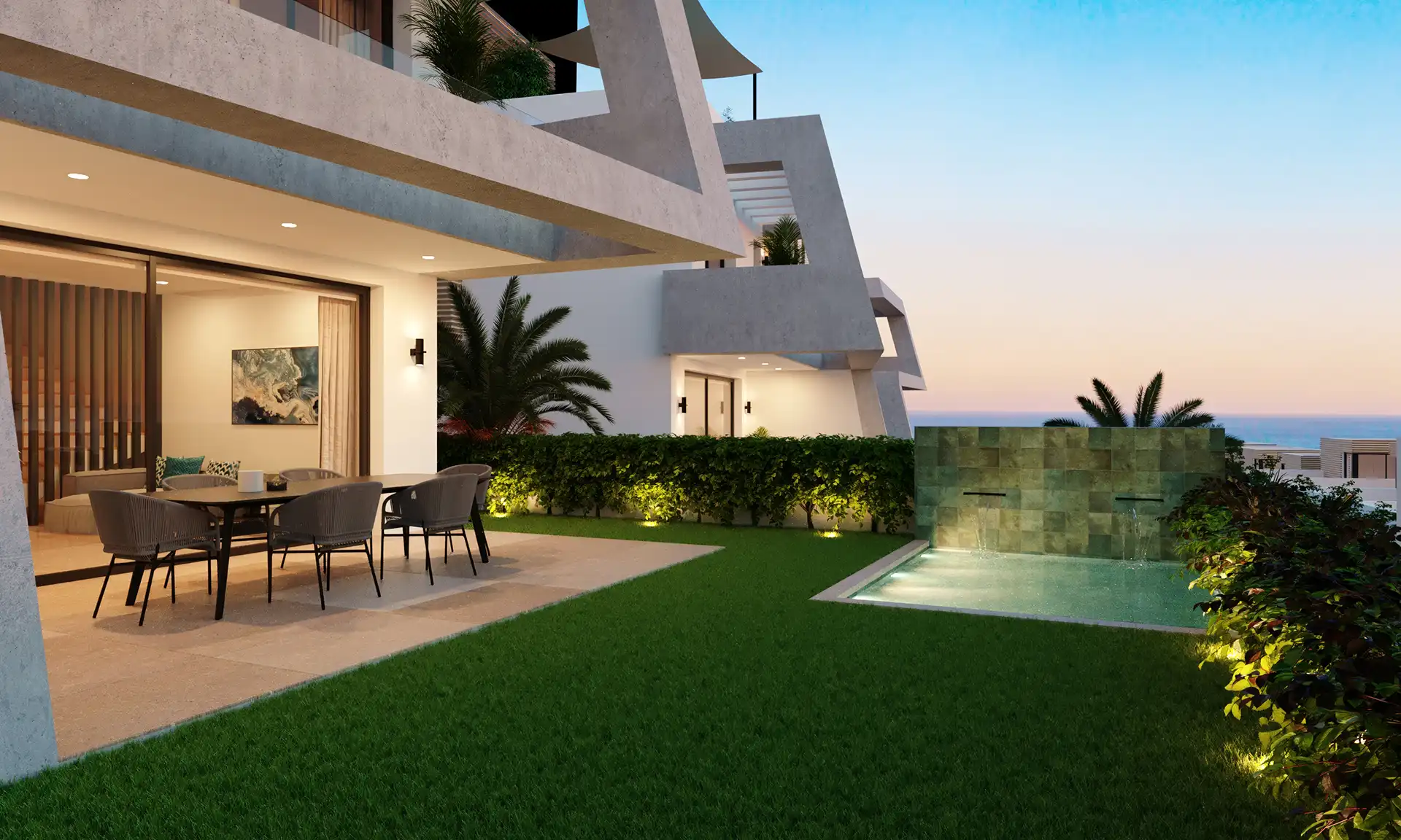 Serenity Hills Villa moderne avec terrasse avec piscine et vue sur l'océan à Elviria, Marbella