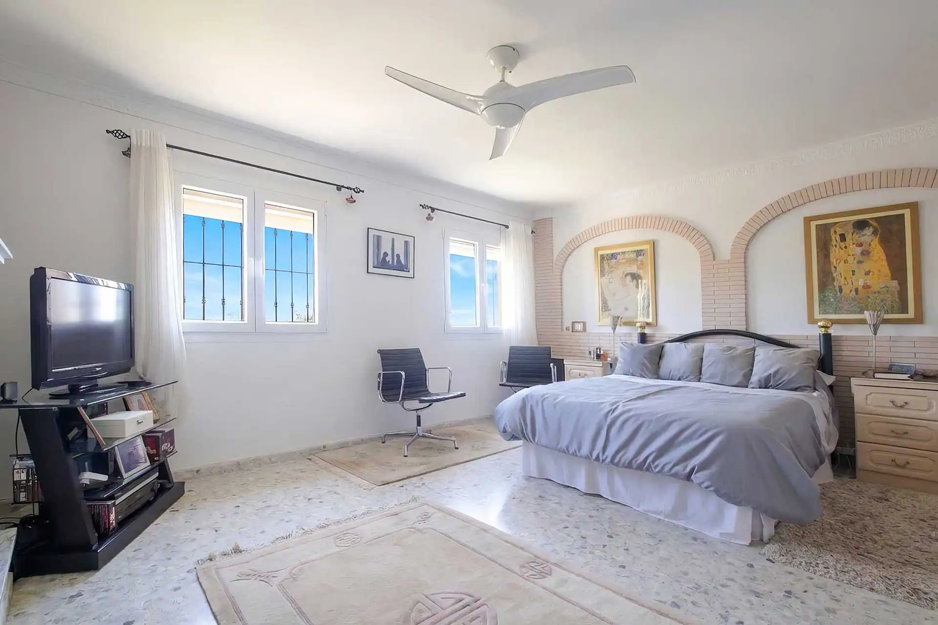 Bright and spacious living area inside Villa Altos de Estepona