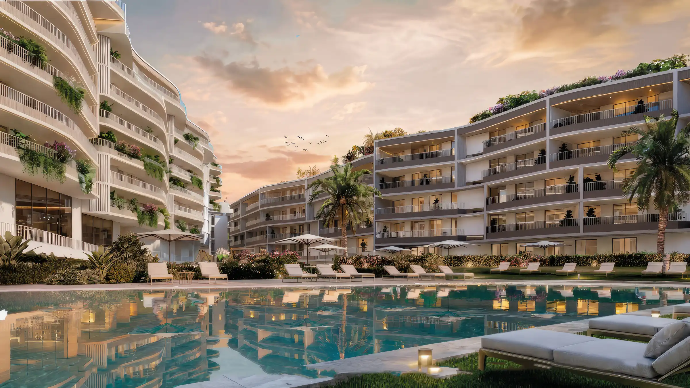 Magna Torremolinos resort-style pool area with landscaped gardens