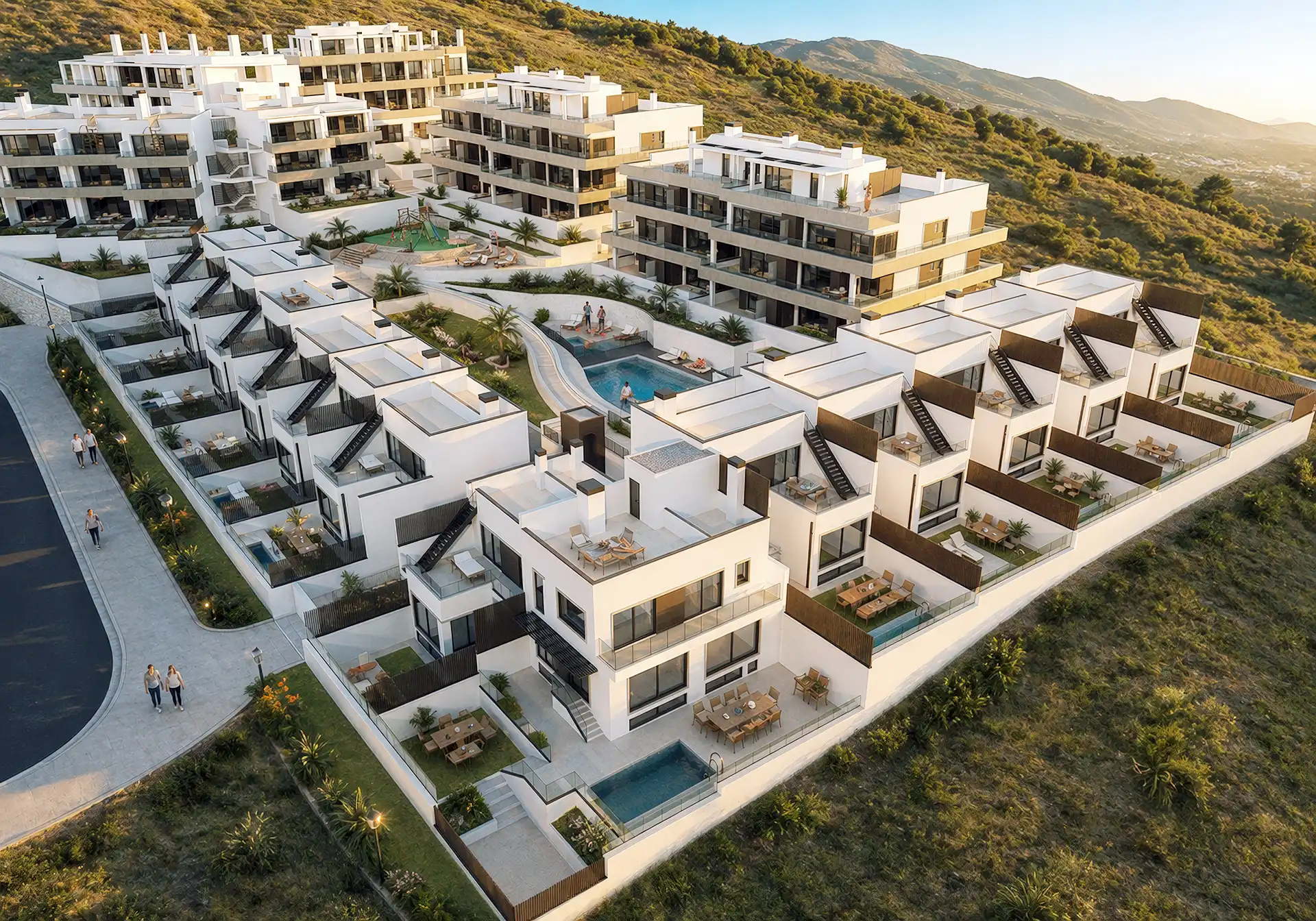 Hillside residential resort with private pools and terraces in La Alcaidesa