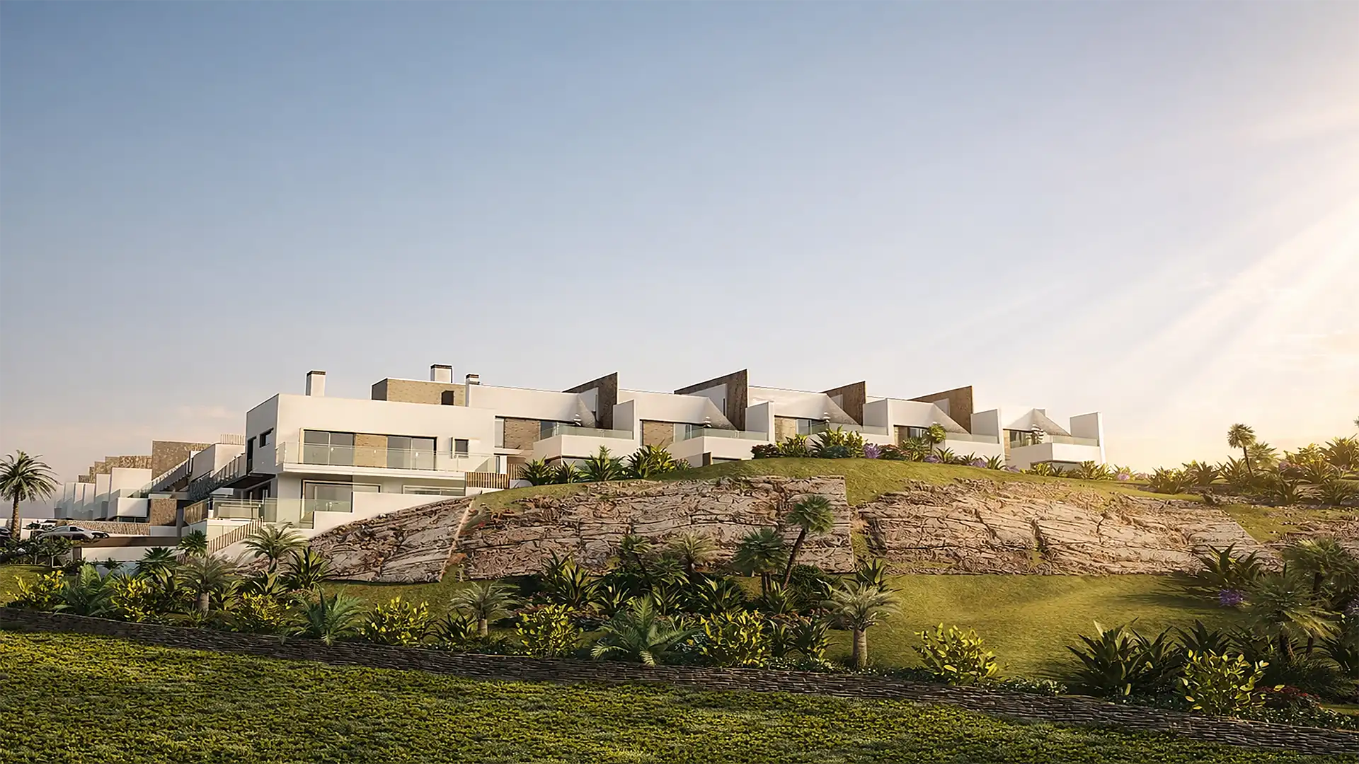 Luxury villas with contemporary design and golf course views
