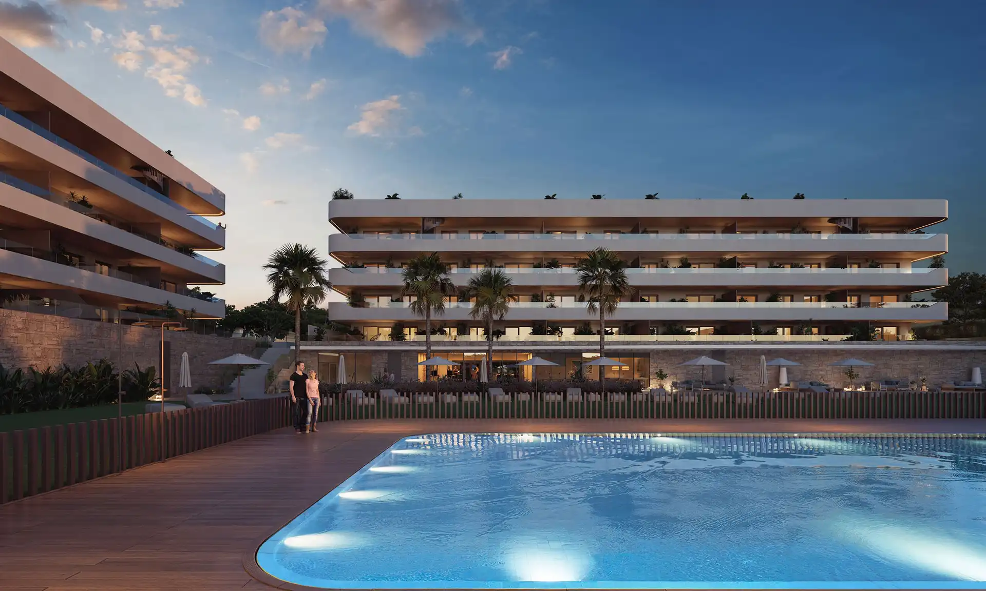 Zeitgenössische Wohnarchitektur bei Ocean Garden Residences in Fuengirola