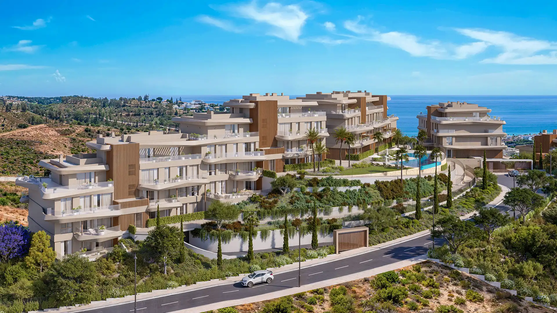 Vission Hills hillside residential complex with sea views in Cala de Mijas