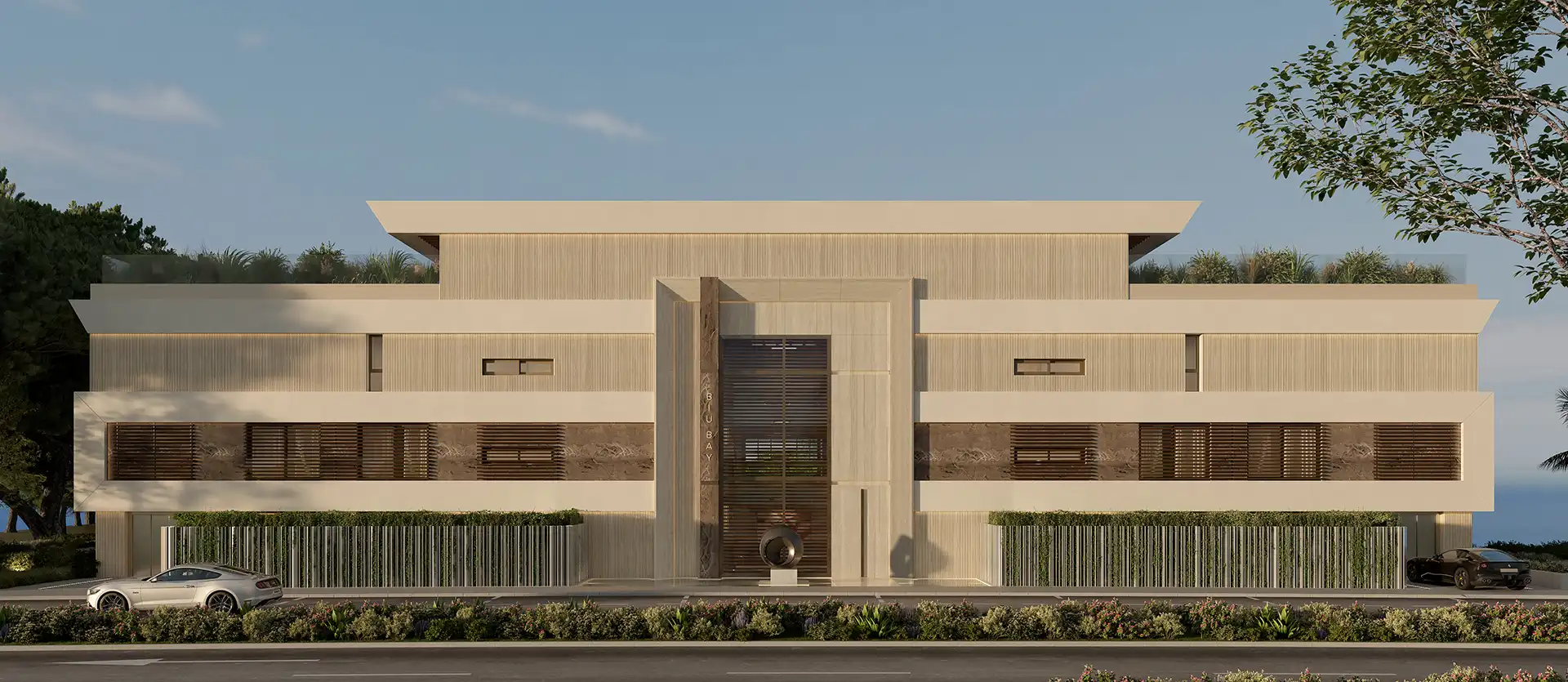 Biubay contemporary beachfront building facade in Estepona